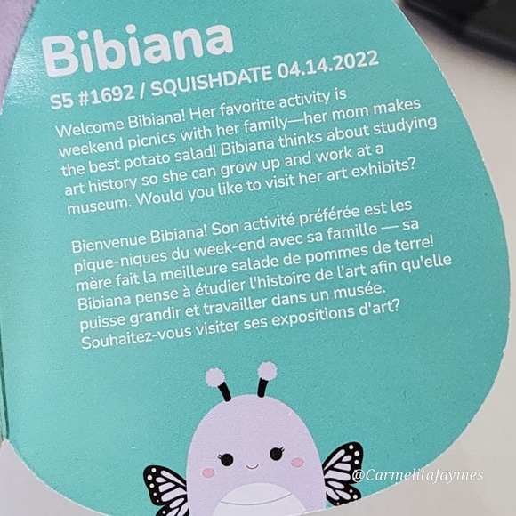 BIBIANA 🦋 Light Purple Monarch Butterfly Original Squishmallows By Kellytoy NWT - Picture 9 of 9